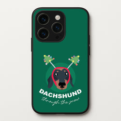 Dachshund Through The Snow  - Christmas Animals Phone Case for iPhone 14 Pro Max