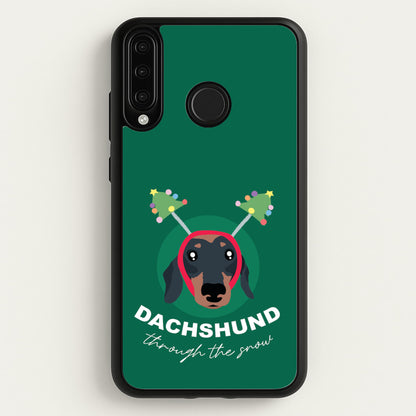 Dachshund Through The Snow  - Christmas Animals Phone Case for Huawei P30 Lite