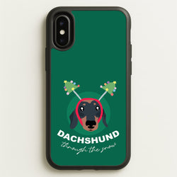 Dachshund Through The Snow  - Christmas Animals Phone Case for iPhone X / XS