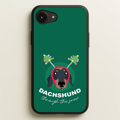 Dachshund Through The Snow  - Christmas Animals Phone Case for iPhone 16e