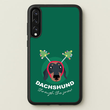 Dachshund Through The Snow  - Christmas Animals Phone Case for Huawei P20 Pro
