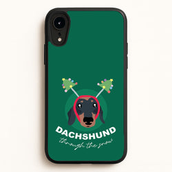 Dachshund Through The Snow  - Christmas Animals Phone Case for iPhone XR