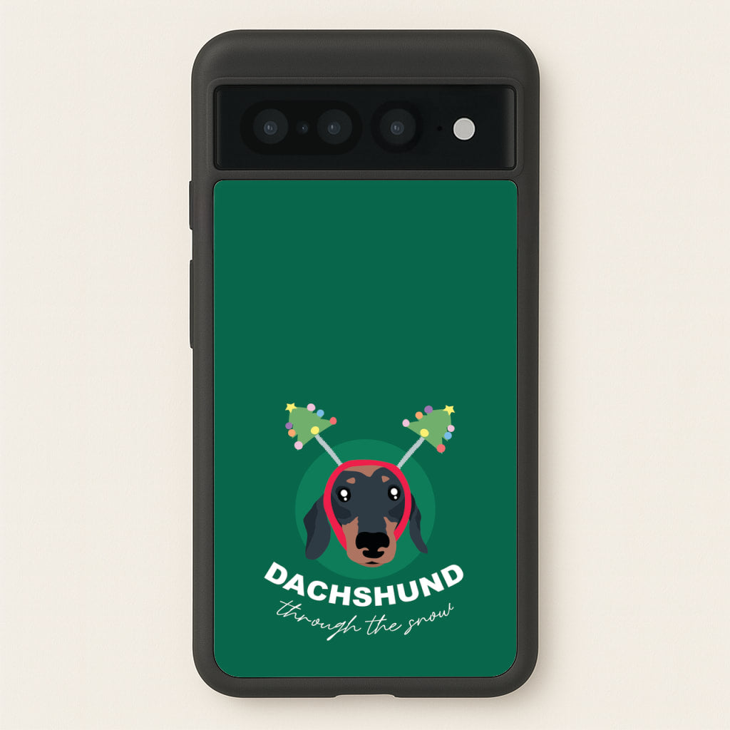 Dachshund Through The Snow  - Christmas Animals Phone Case for Google Pixel 7 Pro