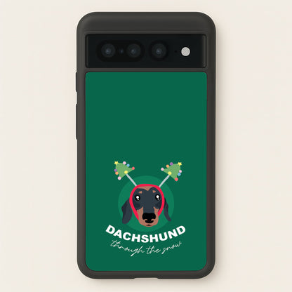 Dachshund Through The Snow  - Christmas Animals Phone Case for Google Pixel 7 Pro