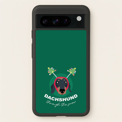 Dachshund Through The Snow  - Christmas Animals Phone Case for Google Pixel 8 Pro