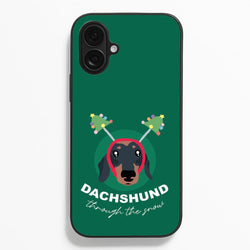 Dachshund Through The Snow  - Christmas Animals Phone Case for iPhone 16 Plus
