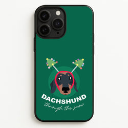 Dachshund Through The Snow  - Christmas Animals Phone Case for iPhone 11 Pro