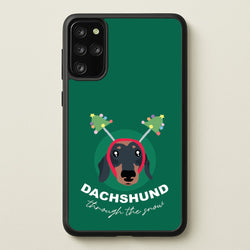 Dachshund Through The Snow  - Christmas Animals Phone Case for Galaxy S20 Plus