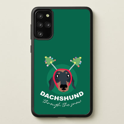 Dachshund Through The Snow  - Christmas Animals Phone Case for Galaxy S20 Plus