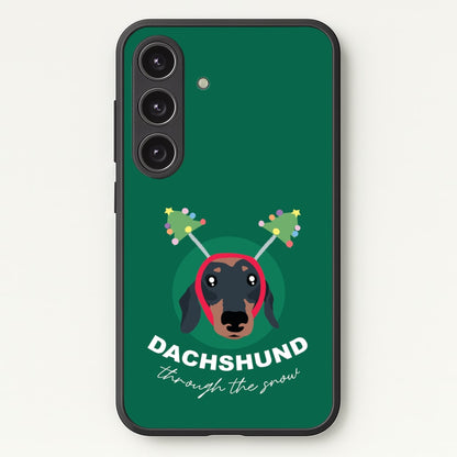 Dachshund Through The Snow  - Christmas Animals Phone Case for Galaxy S25