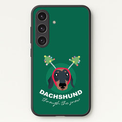 Dachshund Through The Snow  - Christmas Animals Phone Case for Galaxy S25 Plus