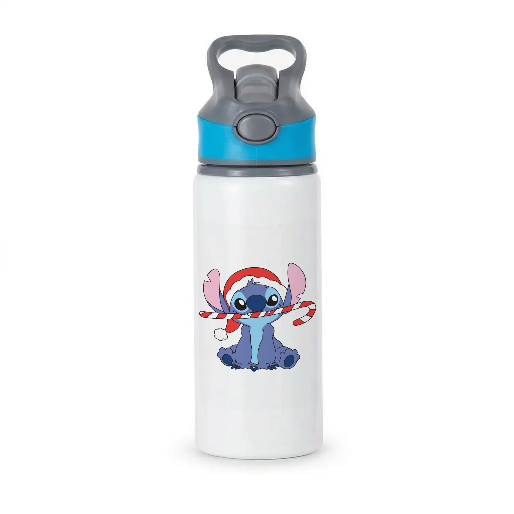 Cute Blue Alien Candycane Active Water Bottle - Blue