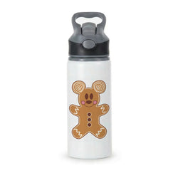 Cartoon Mouse Gingerbread Active Water Bottle - Black