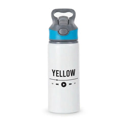 Yellow Music Player Active Water Bottle - Blue