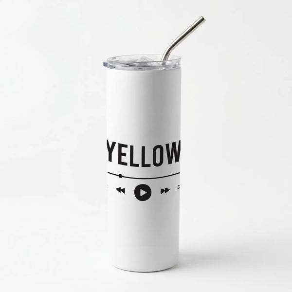 Yellow Music Player Skinny Tumbler