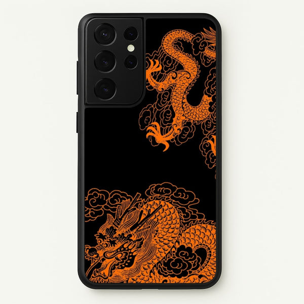 Orange Dragon  - Dragon Phone Case for Galaxy S21 Ultra