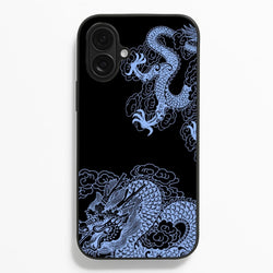 Dark Blue Dragon  - Dragon Phone Case for iPhone 16 Plus