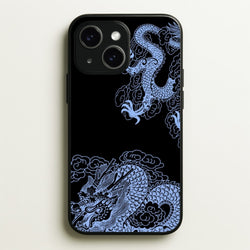 Dark Blue Dragon  - Dragon Phone Case for iPhone 14