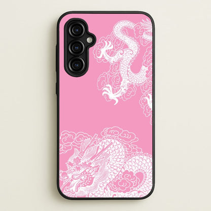 Pink Background Dragon  - Dragon Phone Case for Galaxy A54