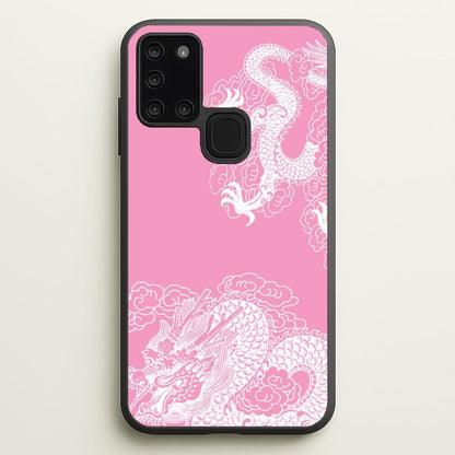 Pink Background Dragon  - Dragon Phone Case for Galaxy A21s