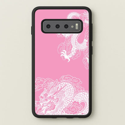 Pink Background Dragon  - Dragon Phone Case for Galaxy S10 Plus