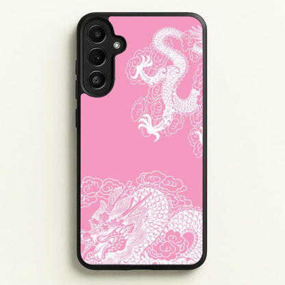 Pink Background Dragon  - Dragon Phone Case for Galaxy A34