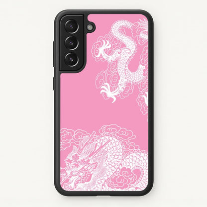Pink Background Dragon  - Dragon Phone Case for Galaxy S21FE