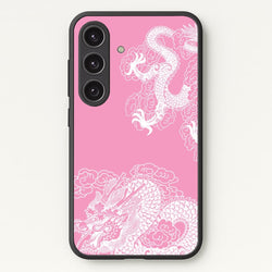 Pink Background Dragon  - Dragon Phone Case for Galaxy S24