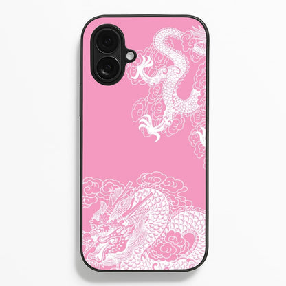Pink Background Dragon  - Dragon Phone Case for iPhone 16 Plus