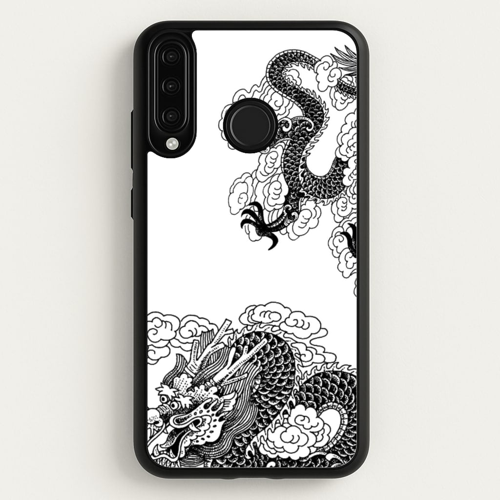 Black Dragon  - Dragon Phone Case for Huawei P30 Lite