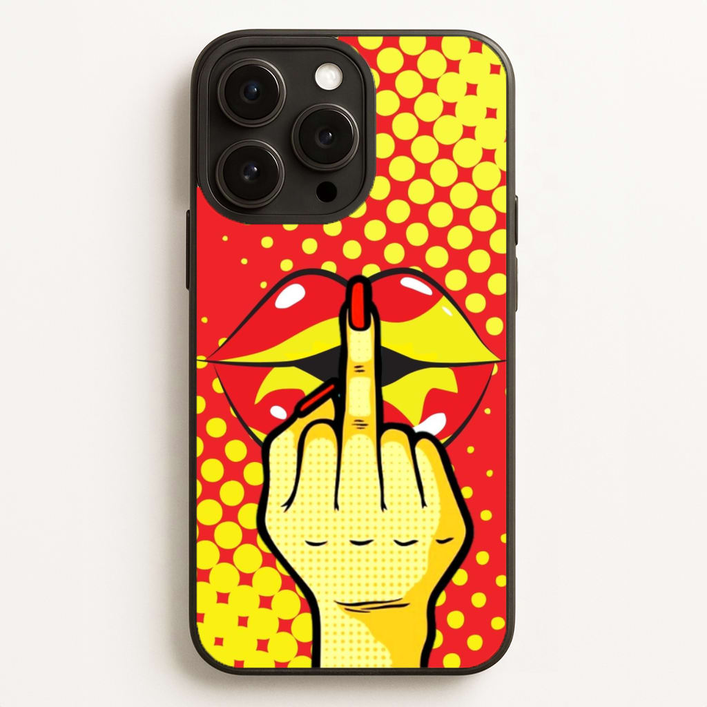 Middle Finger Kiss - Pop Art  - Pop Art Phone Case for iPhone 16 Pro Max