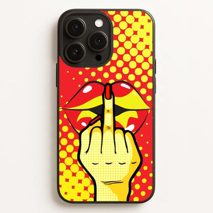 Middle Finger Kiss - Pop Art  - Pop Art Phone Case for iPhone 16 Pro Max