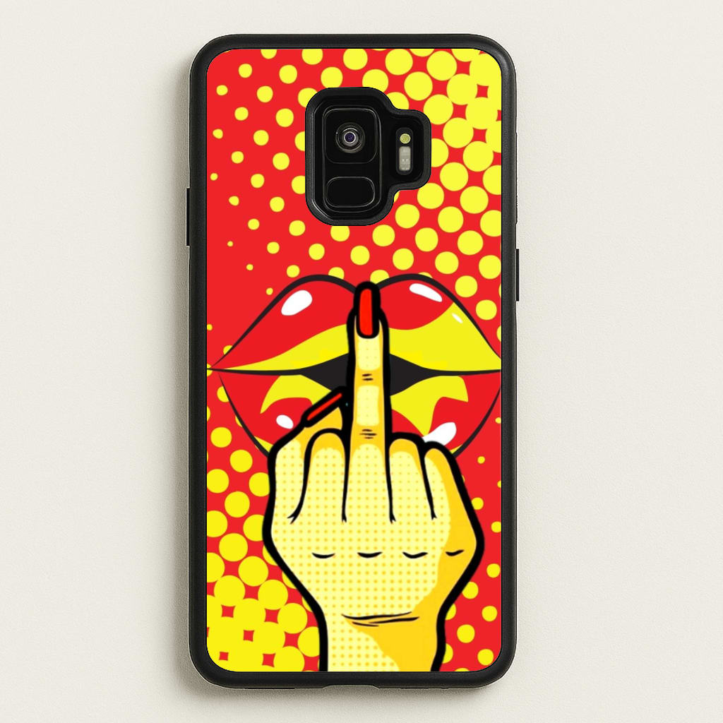 Middle Finger Kiss - Pop Art  - Pop Art Phone Case for Galaxy S9