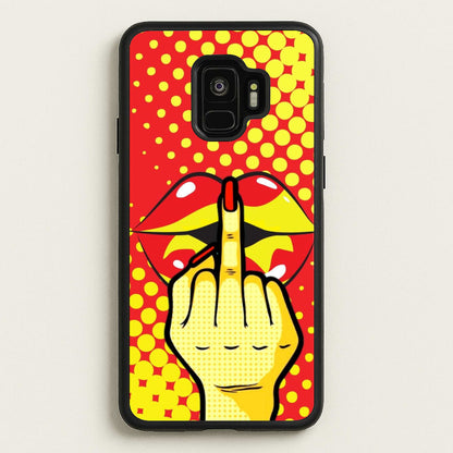 Middle Finger Kiss - Pop Art  - Pop Art Phone Case for Galaxy S9