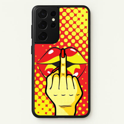 Middle Finger Kiss - Pop Art  - Pop Art Phone Case for Galaxy S21 Ultra