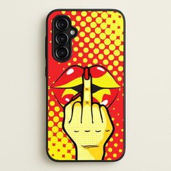 Middle Finger Kiss - Pop Art  - Pop Art Phone Case for Galaxy A54