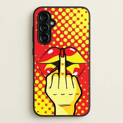 Middle Finger Kiss - Pop Art  - Pop Art Phone Case for Galaxy A54