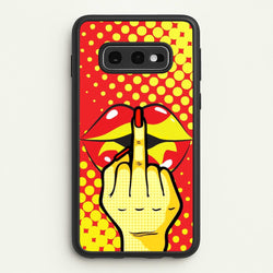 Middle Finger Kiss - Pop Art  - Pop Art Phone Case for Galaxy S10e
