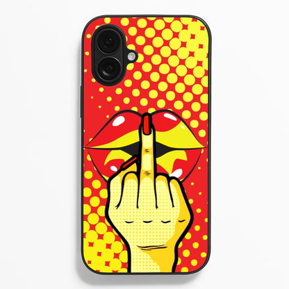 Middle Finger Kiss - Pop Art  - Pop Art Phone Case for iPhone 16 Plus