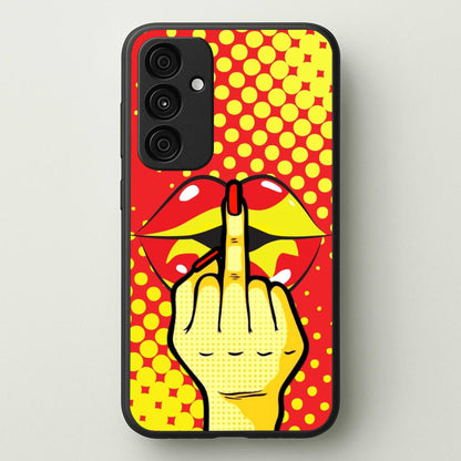 Middle Finger Kiss - Pop Art  - Pop Art Phone Case for Galaxy A35
