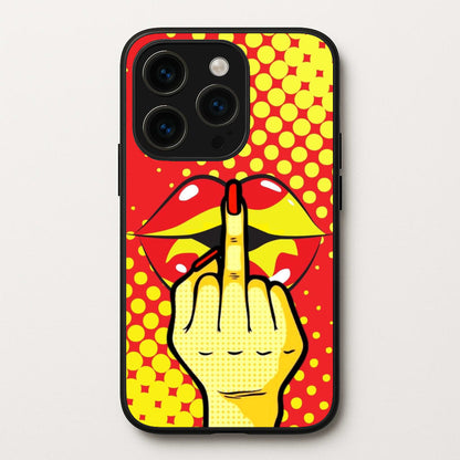 Middle Finger Kiss - Pop Art  - Pop Art Phone Case for iPhone 15 Pro Max