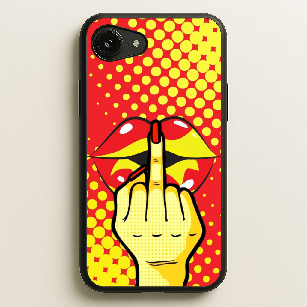 Middle Finger Kiss - Pop Art  - Pop Art Phone Case for iPhone 16e
