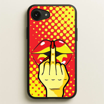 Middle Finger Kiss - Pop Art  - Pop Art Phone Case for iPhone 16e