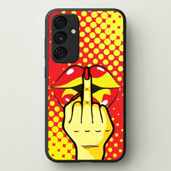 Middle Finger Kiss - Pop Art  - Pop Art Phone Case for Galaxy A55