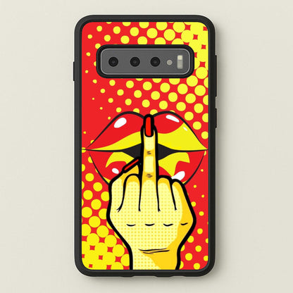 Middle Finger Kiss - Pop Art  - Pop Art Phone Case for Galaxy S10