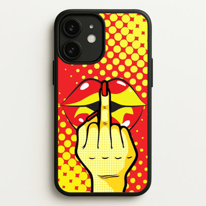 Middle Finger Kiss - Pop Art  - Pop Art Phone Case for iPhone 11