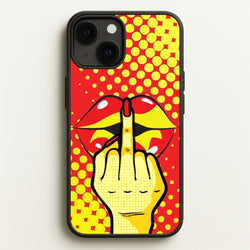 Middle Finger Kiss - Pop Art  - Pop Art Phone Case for iPhone 13