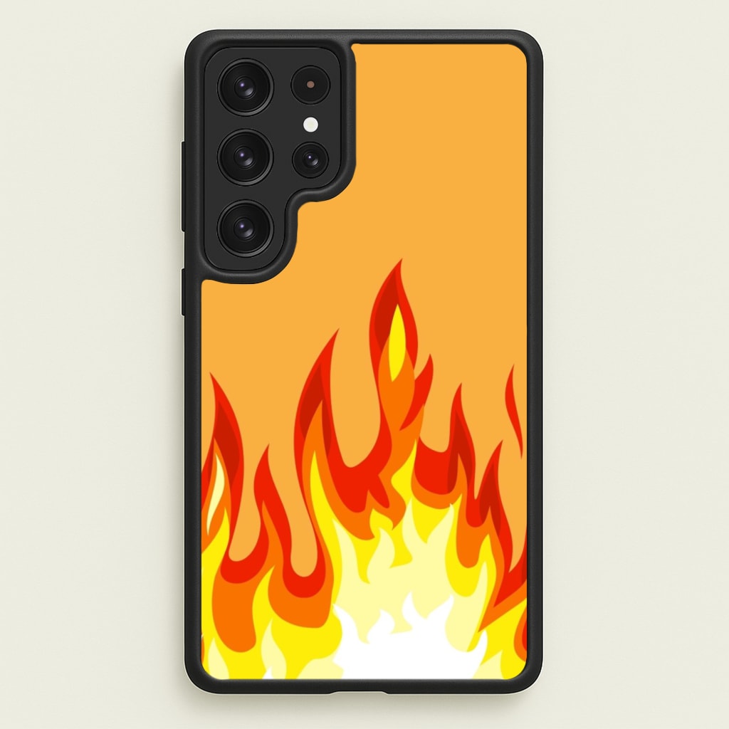 Orange Flame  - Flame Phone Case for Galaxy S23 Ultra