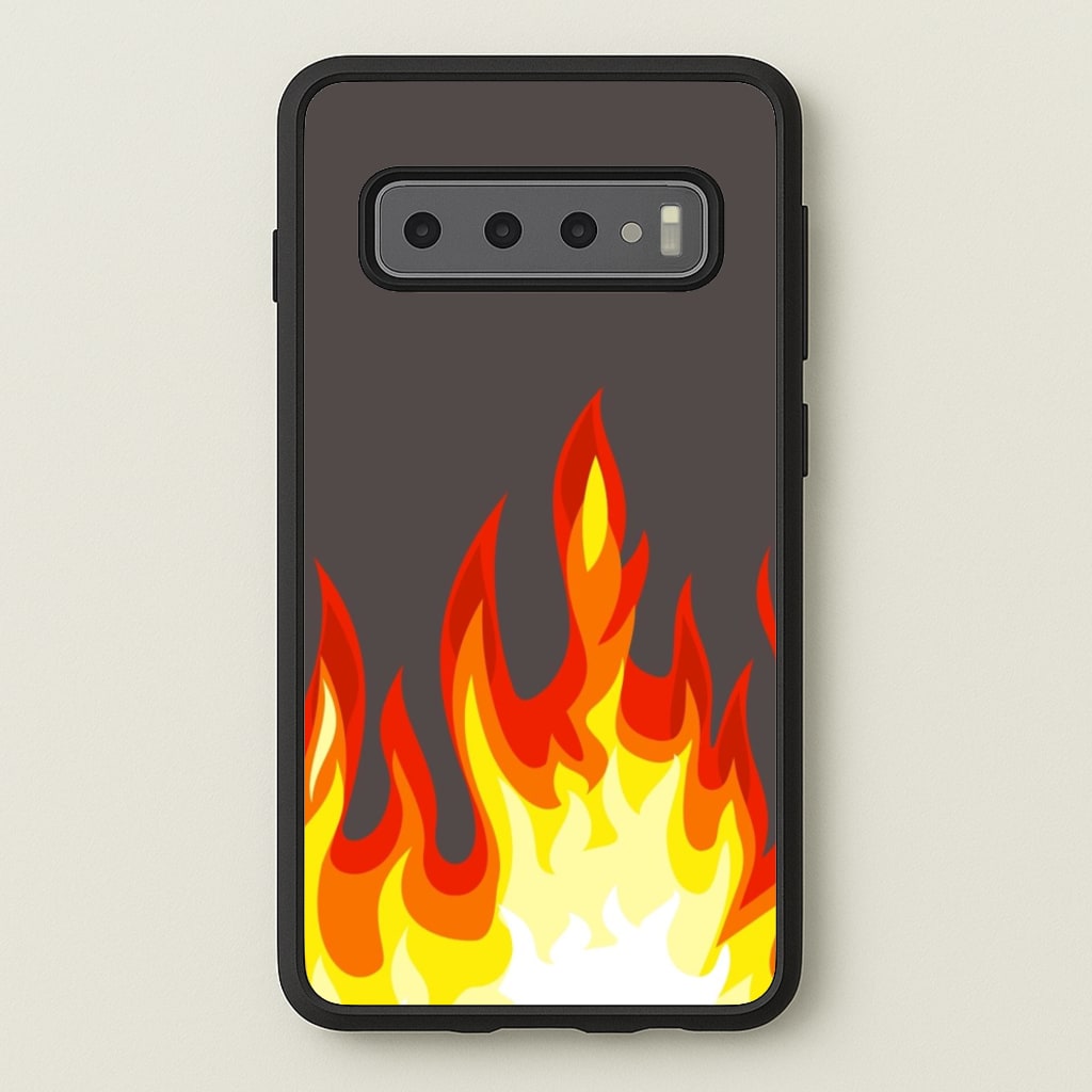 Grey Flame  - Flame Phone Case for Galaxy S10 Plus