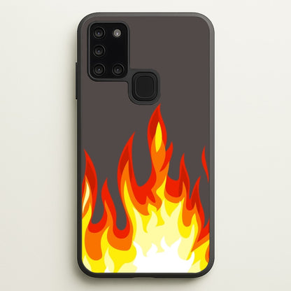 Grey Flame  - Flame Phone Case for Galaxy A21s